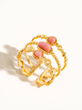Load image into Gallery viewer, Posh 18K Gold Non-Tarnish Trilayer Adjustable Stone Ring