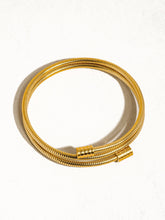 Load image into Gallery viewer, Arnell Non-Tarnish Round Snake Gold Chain Bracelet
