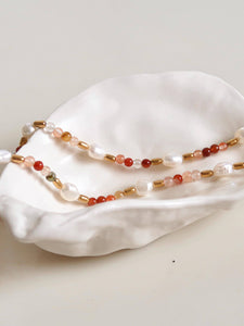 18K Non-Tarnish Bohemian Stone and Bead Bracelet