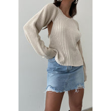 Load image into Gallery viewer, Open Back Knit Sweater- Oat
