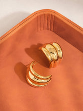 Load image into Gallery viewer, Colton 18K Gold Non-Tarnish Layered Spiral Earring: Silver