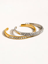 Load image into Gallery viewer, Troy 18K Gold Non-Tarnish Rhinestone Bangle