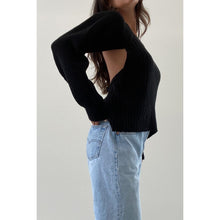 Load image into Gallery viewer, Open Back Knit Sweater- Black