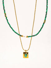 Load image into Gallery viewer, Harlynn 18K Gold Boho Green Beaded Layer Necklace