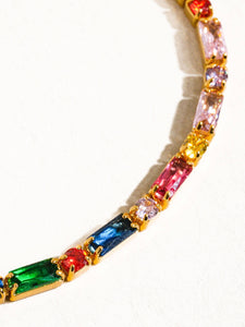 Shiloh 18K Gold Multicolor CZ Chain Bracelet