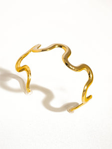 Félix 18K Gold Non-Tarnish Wavy Bold Statement Bracelet