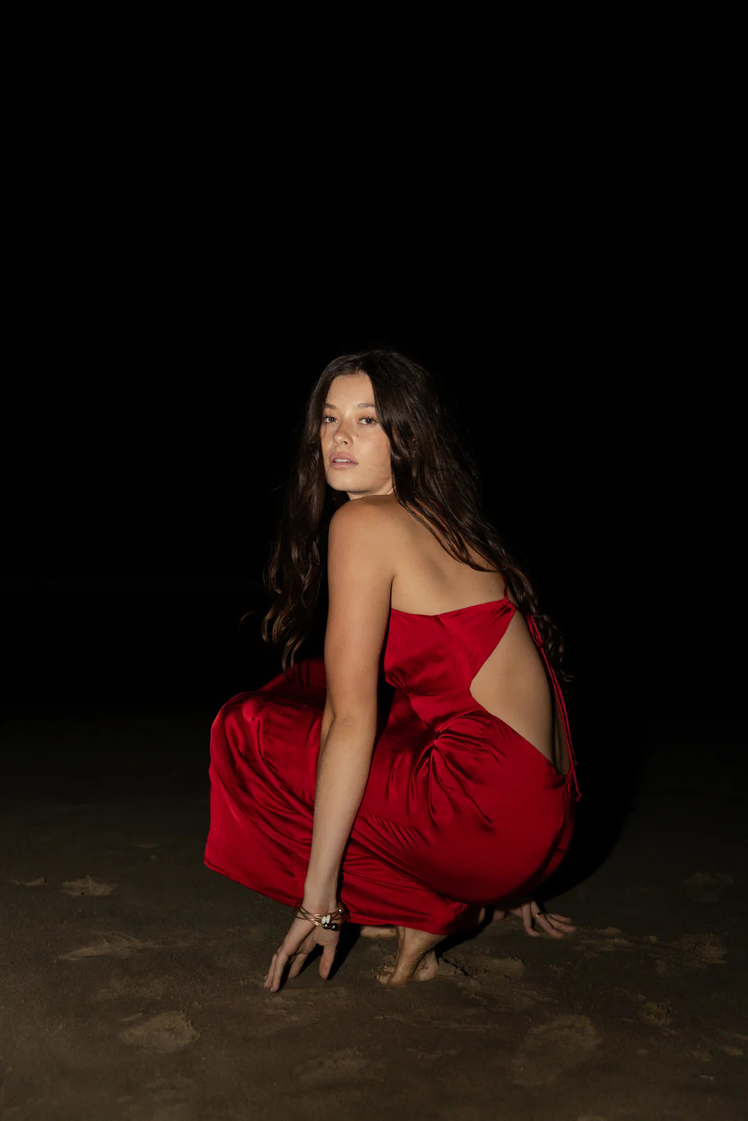 Silky Lucia Maxi Dress-Scarlet NAAZ Silky Lucia Maxi Dress-Scarlet NAAZ