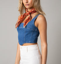 Load image into Gallery viewer, Corset Denim Top
