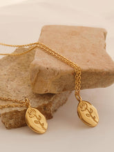 Load image into Gallery viewer, Chrishell 18K Gold Non-Tarnish Rose Coin Necklace
