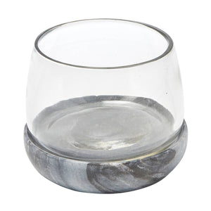 Small Grey Marble and Glass Bowl