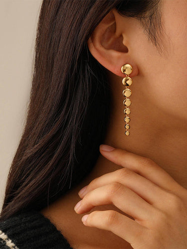 Pallas 18K Gold Round Drop Earring