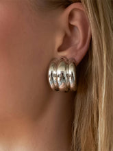 Load image into Gallery viewer, Colton 18K Gold Non-Tarnish Layered Spiral Earring: Silver