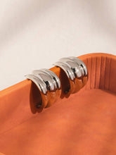 Load image into Gallery viewer, Colton 18K Gold Non-Tarnish Layered Spiral Earring: Silver