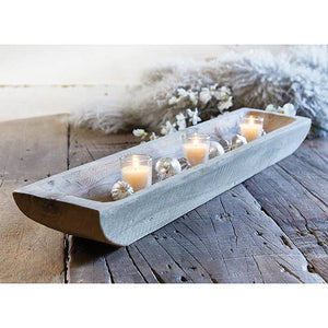 Paulownia Wood Rectangle Tray - Grey