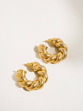 Load image into Gallery viewer, Eloise 18K Gold C-Shaped Braided Hoop Earring