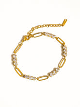 Load image into Gallery viewer, Basil 18K Gold Non-Tarnish Rhinestone Chain Bracelet