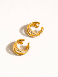 Avery 18K Gold Non-Tarnish X CZ Ear Cuff