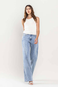 High Rise Bias Seamed Denim