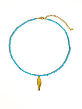 Load image into Gallery viewer, Sasha 18K Gold Non-Tarnish Fish Beaded Necklace