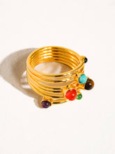 Load image into Gallery viewer, Teigan 18K Gold Multi Color Stone Layered Ring