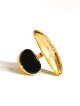 Load image into Gallery viewer, Christophe 18K Gold Vintage Black Agate Stone Ring