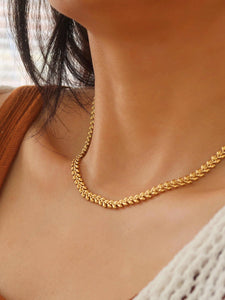Vern 18K Gold Non-Tarnish Classic Wheat Chain