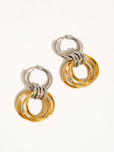 Caster 18K Gold Non-Tarnish Triple Hoop Earring