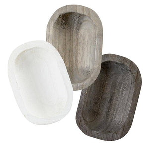 Paulownia Wood Snack/Trinket Bowls - Set of 3