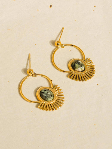 Bristol 14K Non-Tarnish Gemstone Hoop Earring