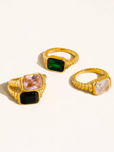Load image into Gallery viewer, Laverne 18K Gold Non-Tarnish CZ Cocktail Ring