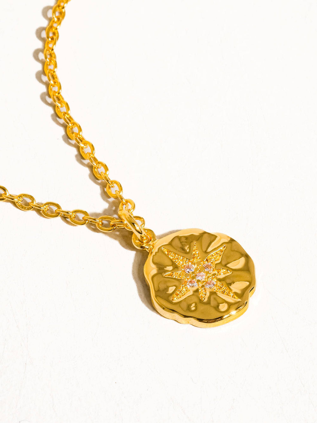 Astre 18K Gold CZ Star Necklace