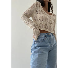 Load image into Gallery viewer, Crochet Long Sleeve Crop Top
