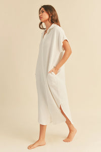 Double Gauze Buttondown Shirt Dress