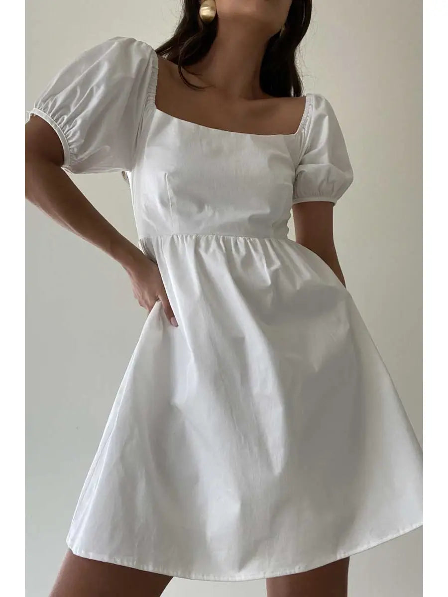 Cotton Babydoll Mini Dress