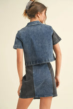 Load image into Gallery viewer, Black &amp; Blue Denim Top