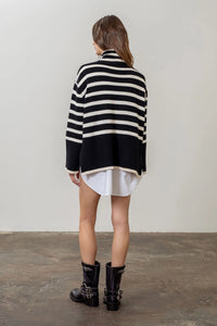 Striped Turtle Neck Sweater