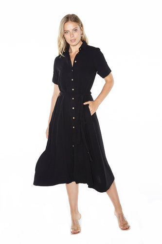 Button Front Midi Dress