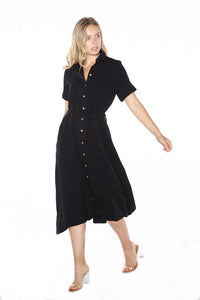 Button Front Midi Dress