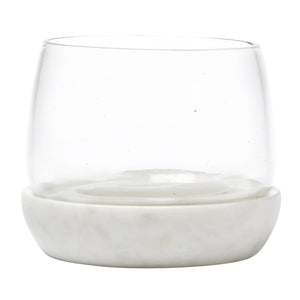 Small White Marble and Glass Bowl