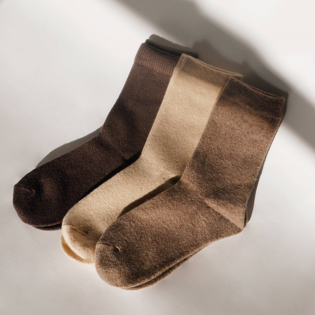 Cashmere Wool Socks- Sand