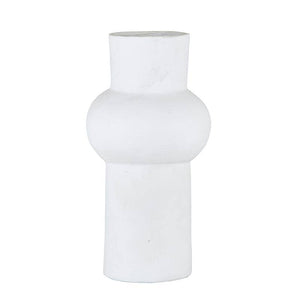 White Paper Mache Vase - Medium