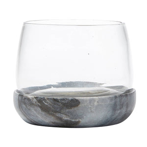 Small Grey Marble and Glass Bowl