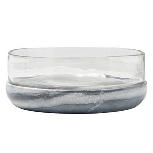 Grey Marble and Glass Bowl
