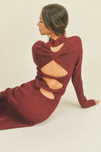 Zinfandel Twist Back Knit Dress