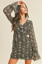 Load image into Gallery viewer, Black Floral Mini Dress