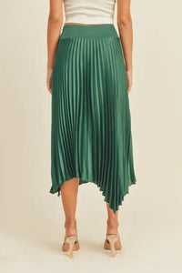 Emerald Pleated Skirt