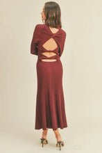 Load image into Gallery viewer, Zinfandel Twist Back Knit Dress