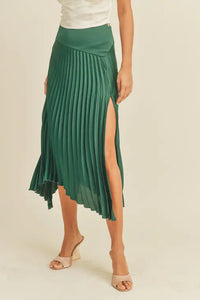 Emerald Pleated Skirt