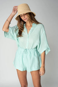 Linen Voile Taylor Shirt - Seaglass