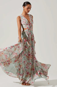 Noya Floral Cut Out Maxi Dress